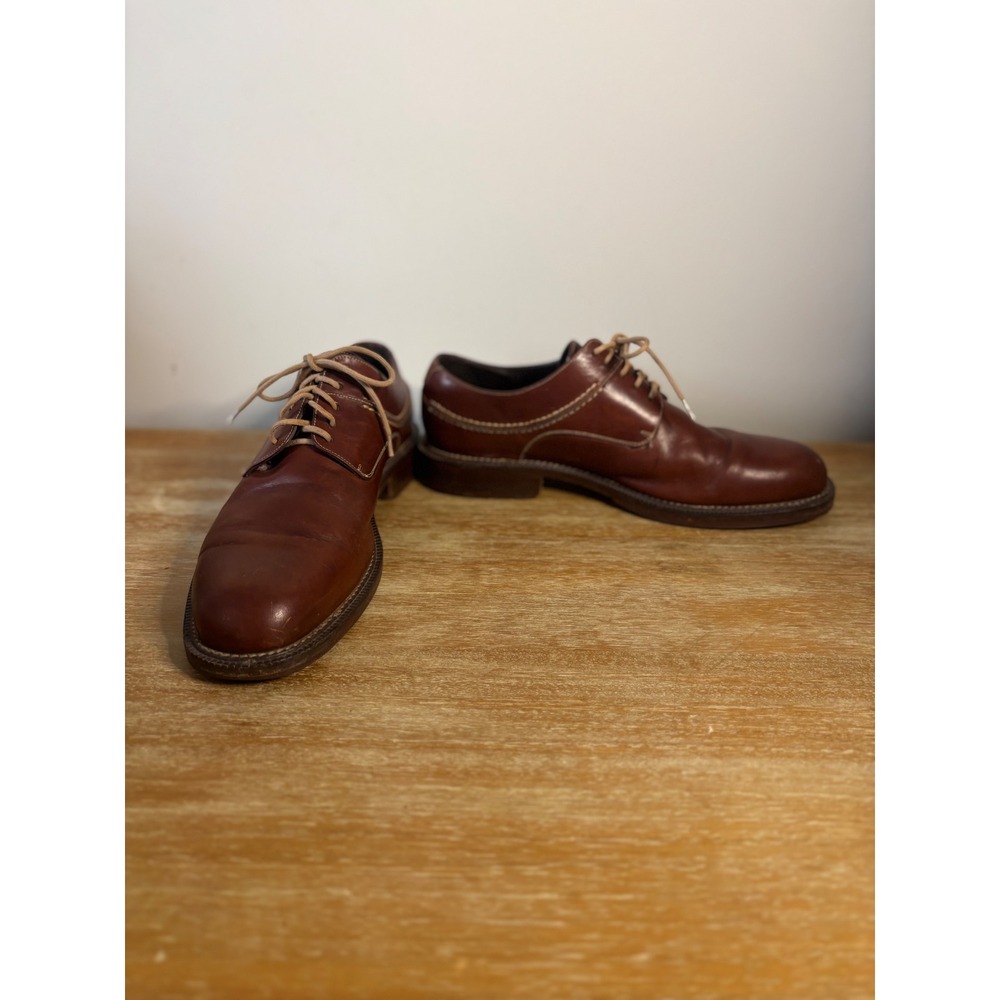 Cole Haan Country Mens Brown Leather Derby Shoes Oxfords Contrast Stitch‎ 9.5 D